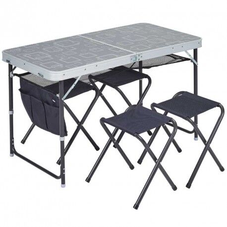 Aktive-Table pliante avec chaises, tabourets de camping, table pliante,  table à manger, meubles de camping, 4 tables pliantes