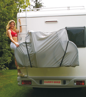 Cartrend 10162 Housse pour caravane, montage arrière, 1 pièce, accessoires  de camping, camping-car pour 2 vélos